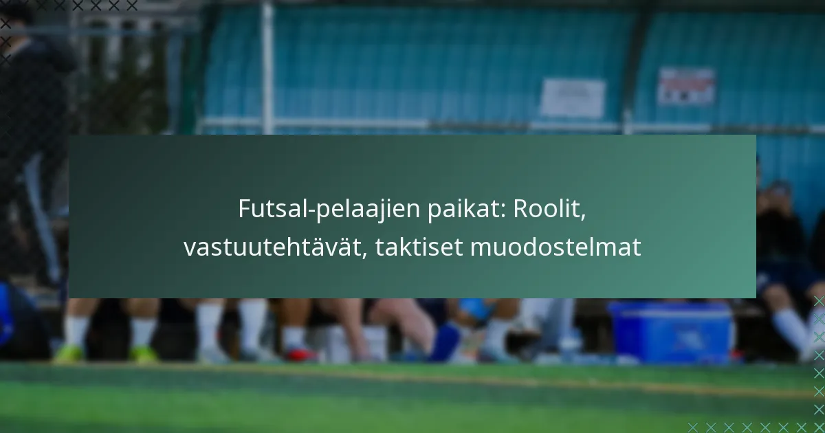 Futsal-pelaajien paikat: Roolit, vastuutehtävät, taktiset muodostelmat