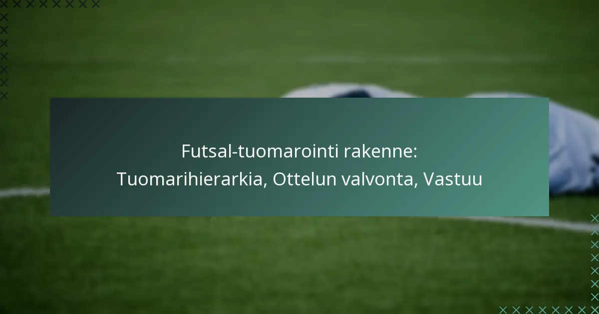Futsal-tuomarointi rakenne: Tuomarihierarkia, Ottelun valvonta, Vastuu