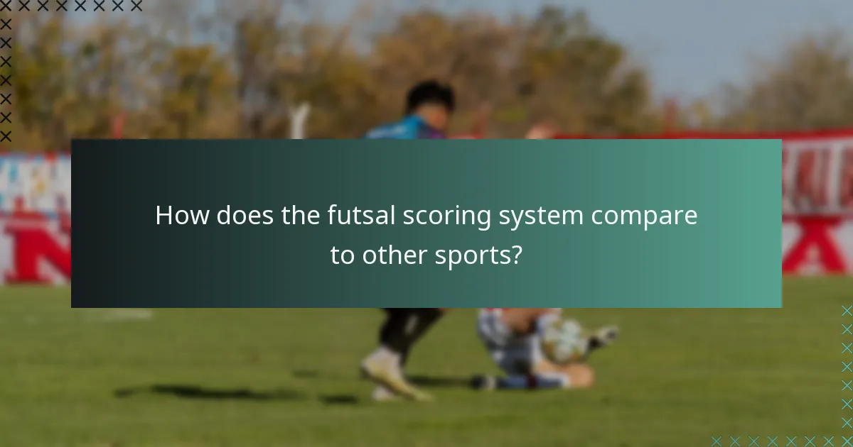 Miten futsalin maalintekojärjestelmä vertautuu muihin urheilulajeihin?
