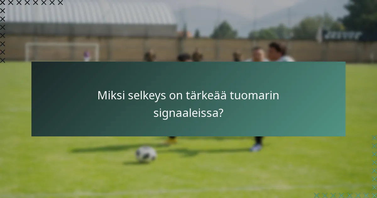 Miksi selkeys on tärkeää tuomarin signaaleissa?