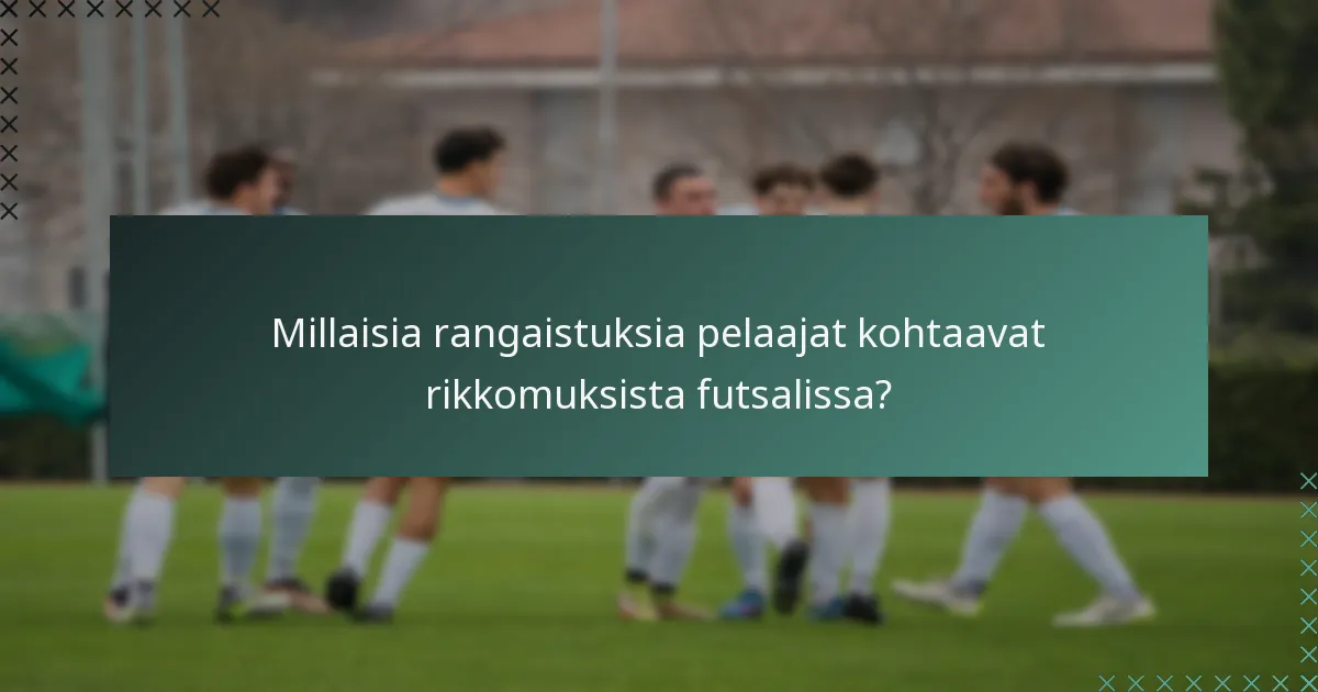 Millaisia rangaistuksia pelaajat kohtaavat rikkomuksista futsalissa?